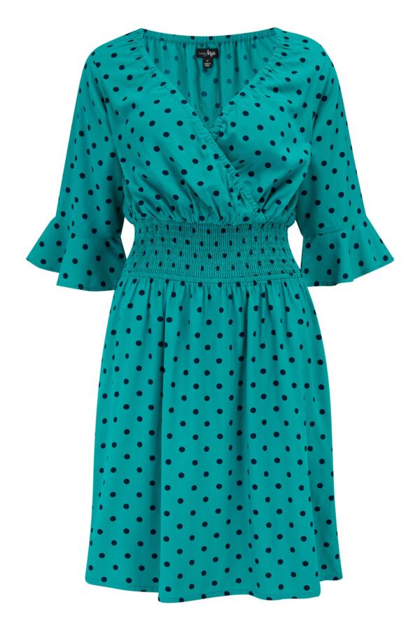 Carmen Short Sleeve Elasticated Neckline Short Dress