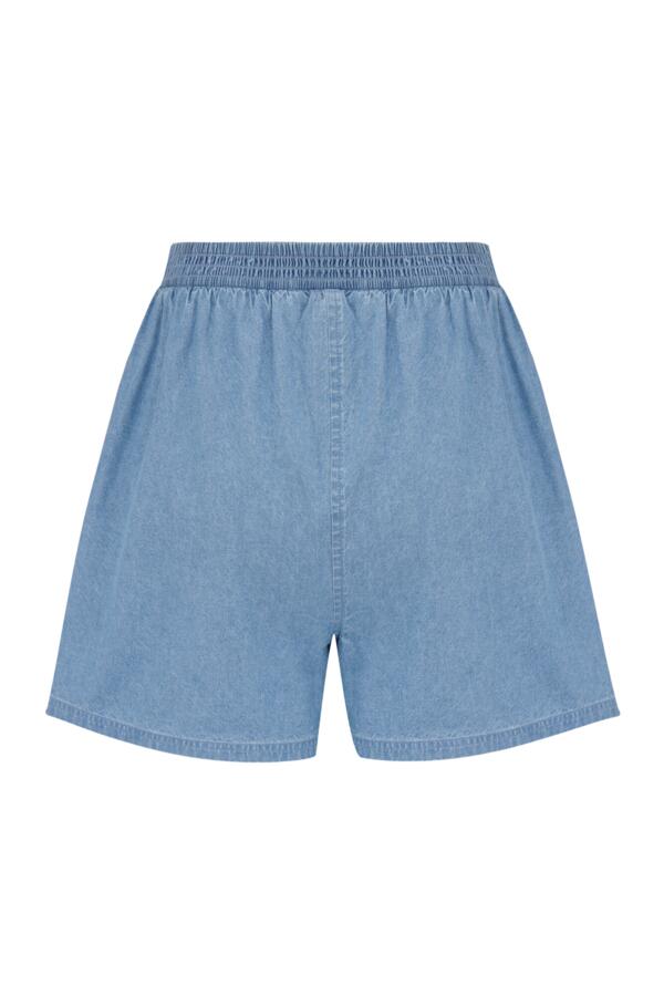 Connie Shirred Stretch Waist Chambray Short