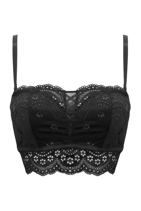 Swoon Broderie Strapless Longline Bra