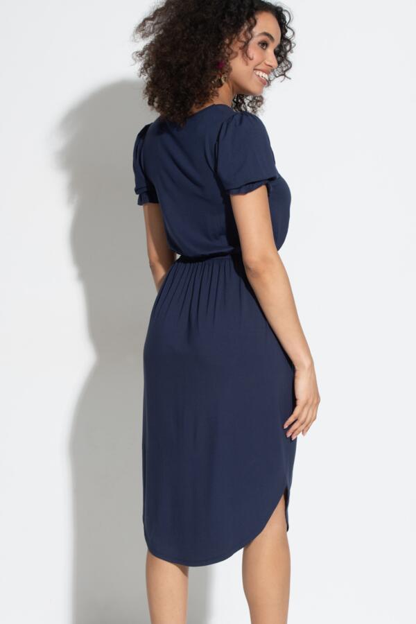 Jenny Puff Sleeve Jersey Midi Dress