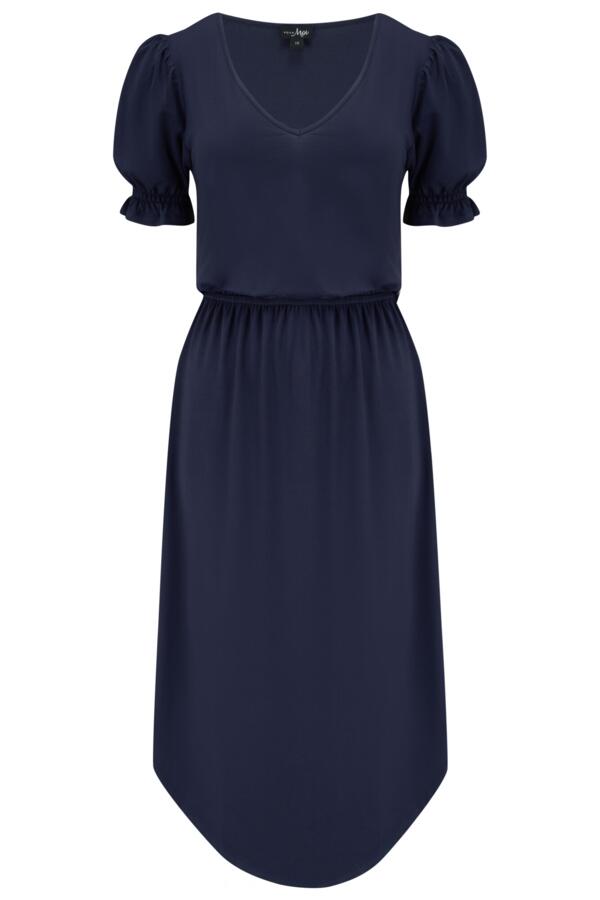 Jenny Puff Sleeve Jersey Midi Dress