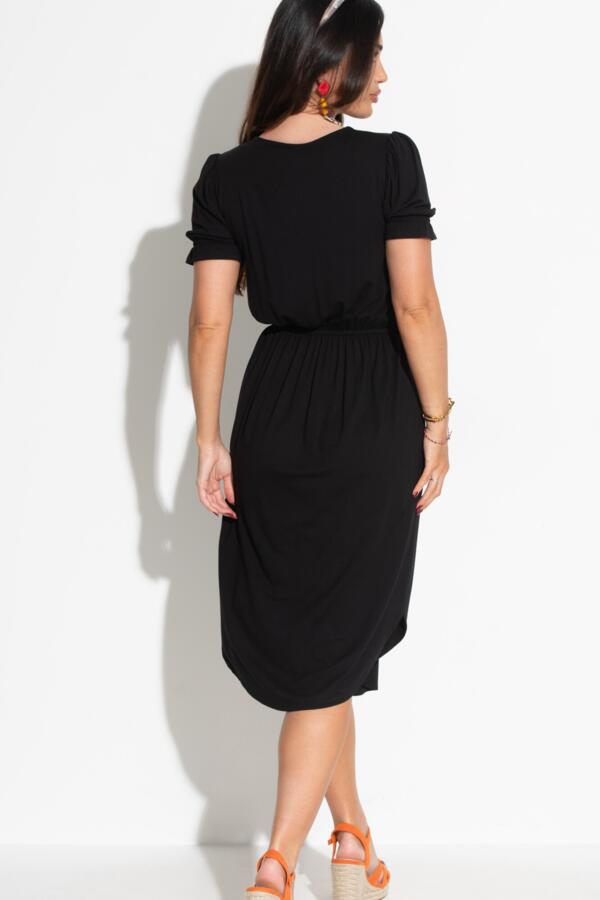 Jenny Puff Sleeve Jersey Midi Dress