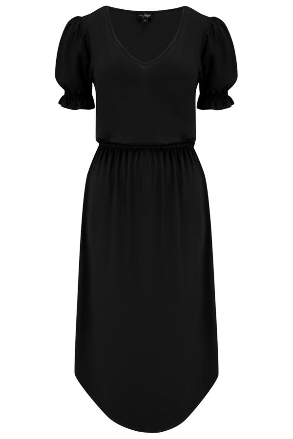 Jenny Puff Sleeve Jersey Midi Dress