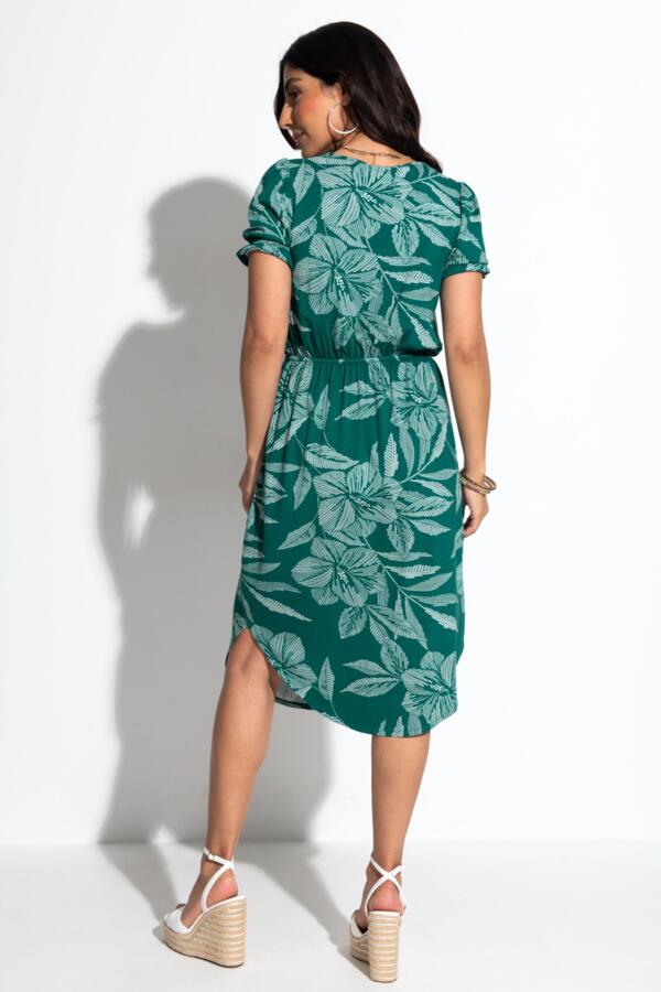 Jenny Puff Sleeve Jersey Midi Dress