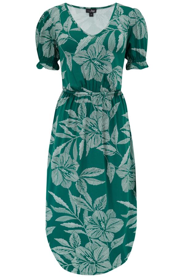 Jenny Puff Sleeve Jersey Midi Dress