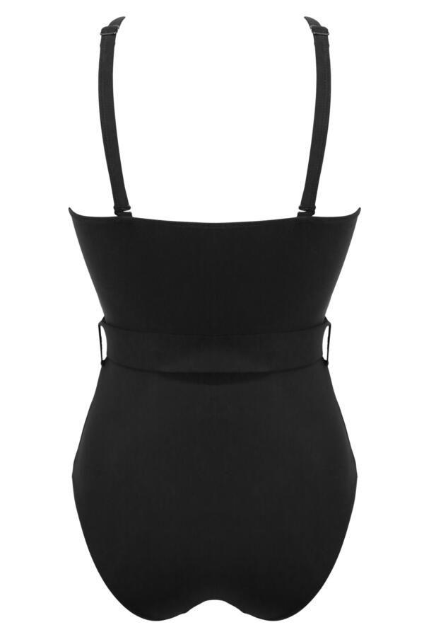Shoreline High Neck Mesh Belted Control Swimsuit