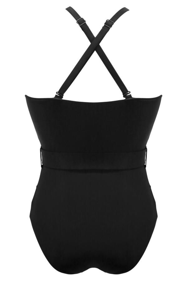 Shoreline High Neck Mesh Belted Control Swimsuit