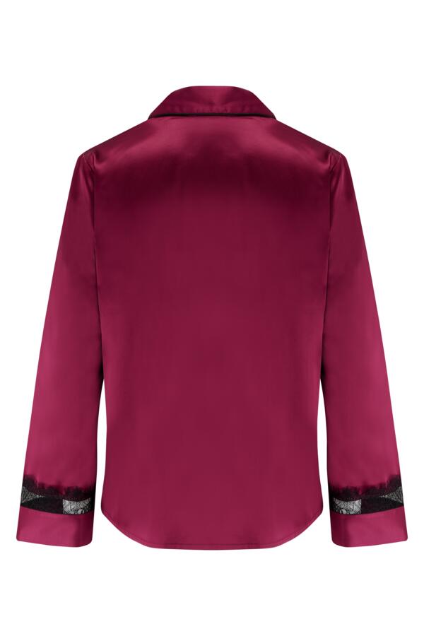 Dusk Satin and Lace Revere Collar Pyjama Set