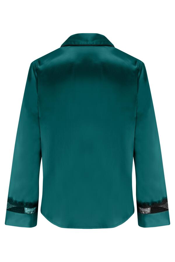 Dusk Satin and Lace Revere Collar Pyjama Set