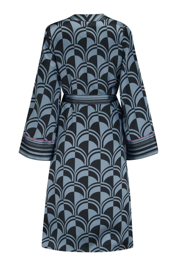 Satin Print Mix Midi Gown