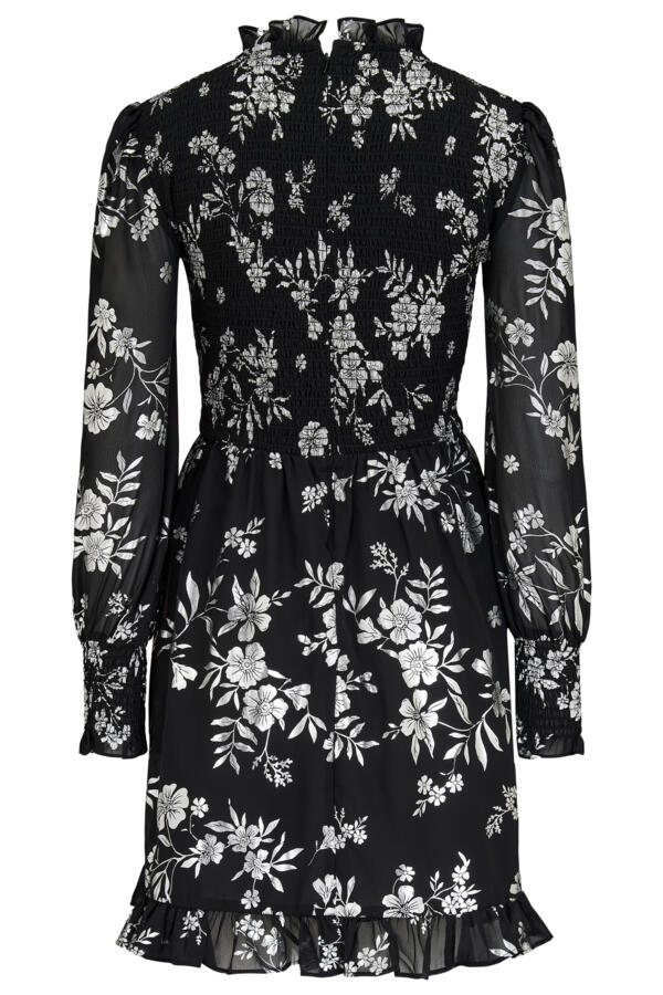Izzy Shirred Bodice Long Sleeve Chiffon Dress