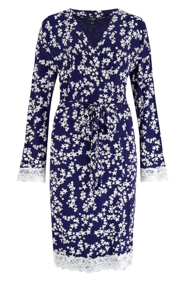 Sofa Loves Lace Jersey Wrap Dressing Gown