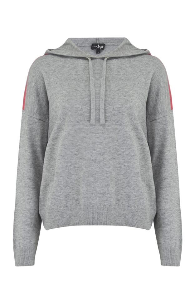 Stripe Detail Soft Knit Lounge Hoodie
