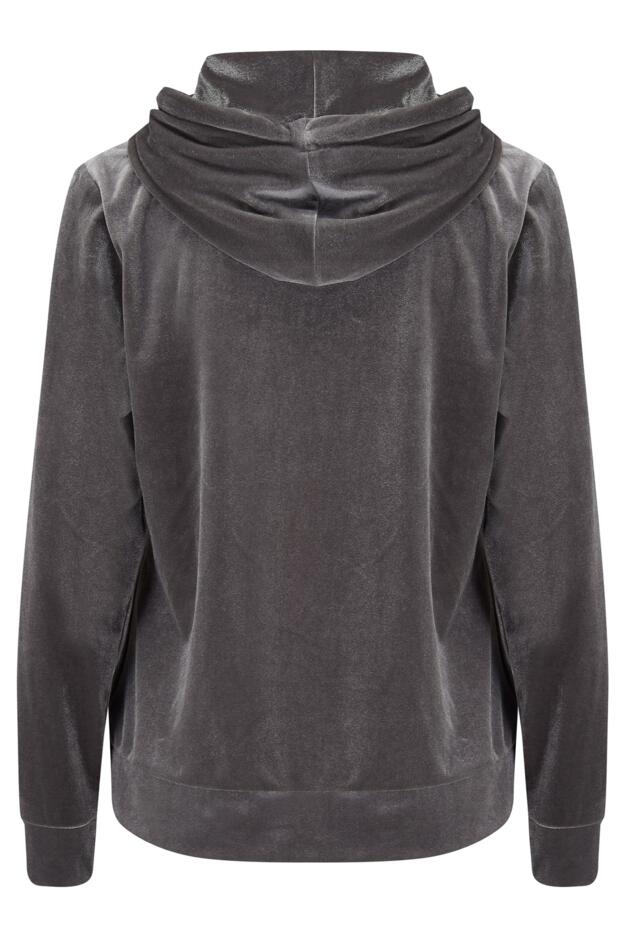 Velour Zip Through Hoodie 