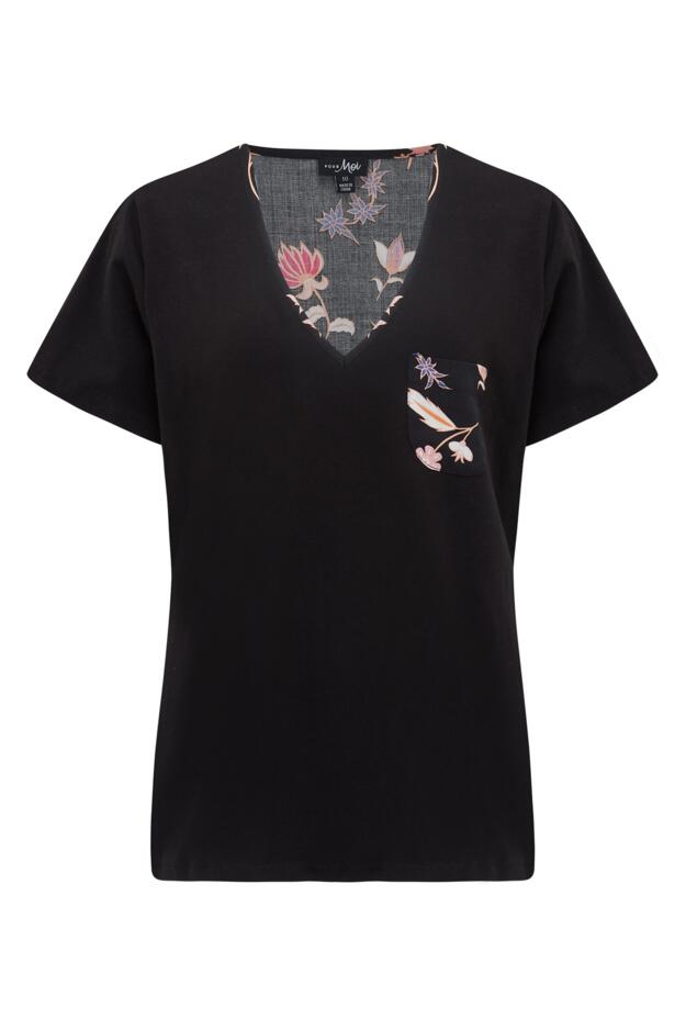 Luxe Woven Back Jersey Top