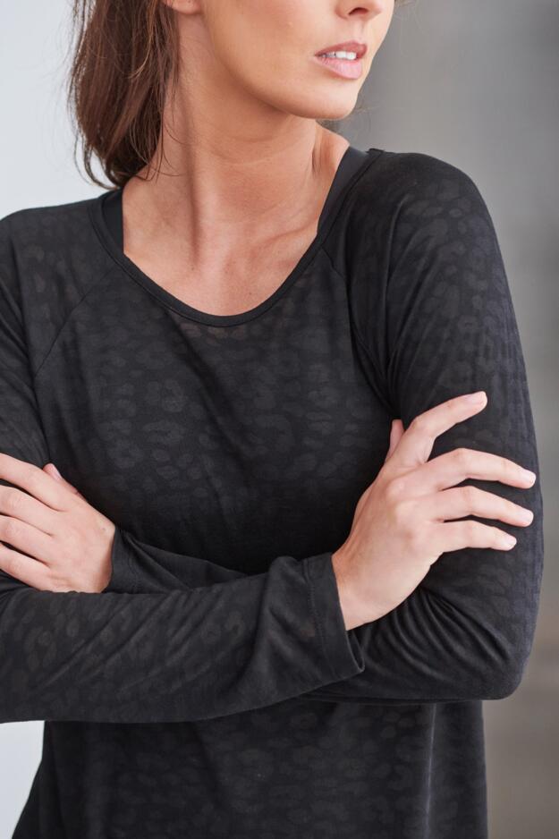 Leopard Burnout Yoga Top