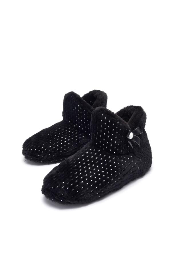 Diamante Trim Faux Fur Bootie Slipper 