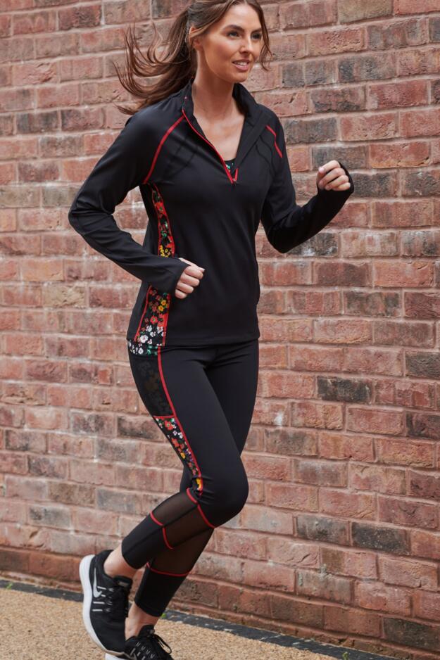 Energy Long Sleeved Half Zip Printed Running Top 