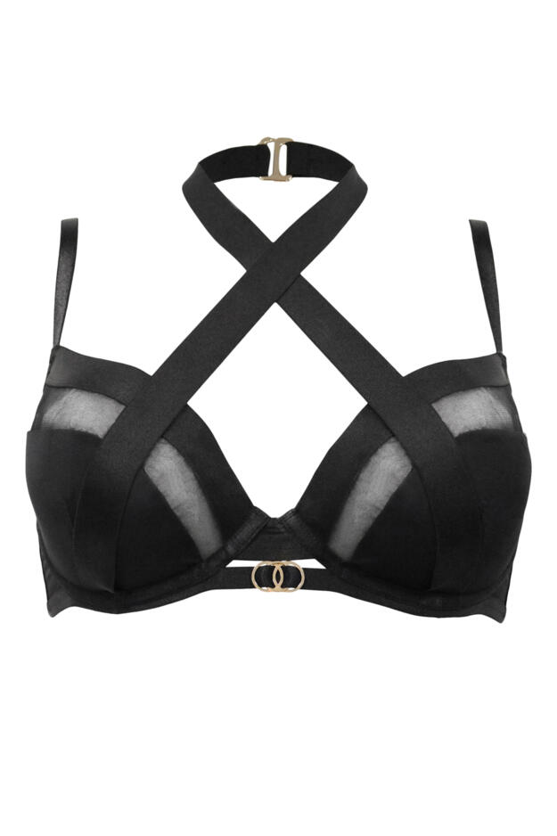 India Sheer and Opaque Double Strap Lightly Padded Bra 