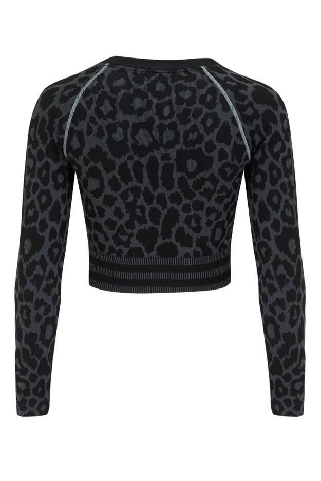 Energy Seamless Leopard Long Sleeve Crop Top 