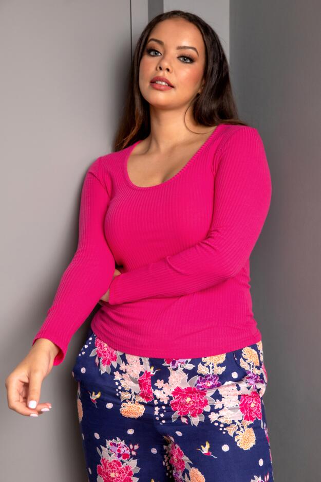 Rib Jersey Long Sleeve Top 