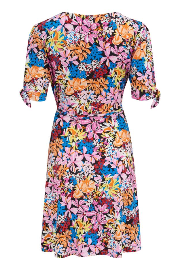 Bella Fuller Bust Slinky Stretch Tie Sleeve Tea Dress