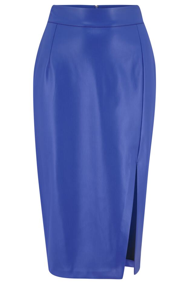 Elise Faux Leather Midi Pencil Skirt