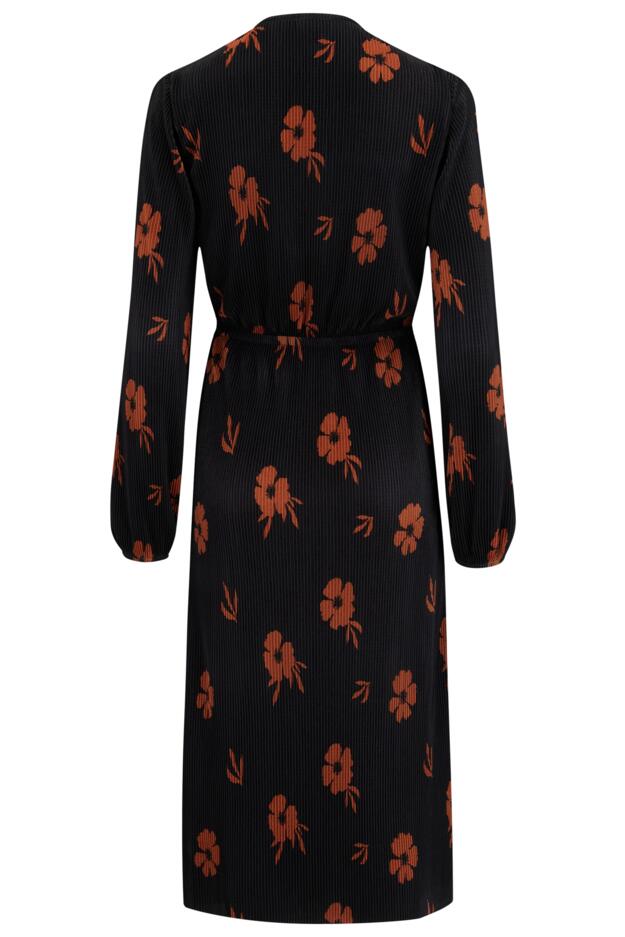 Jada Fuller Bust Plisse Long Sleeve Wrap Midi Dress