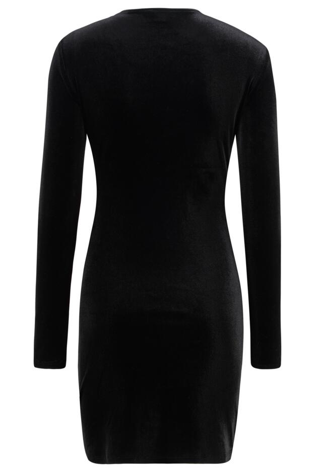 Suki Stretch Velvet Wrap Bodycon Dress