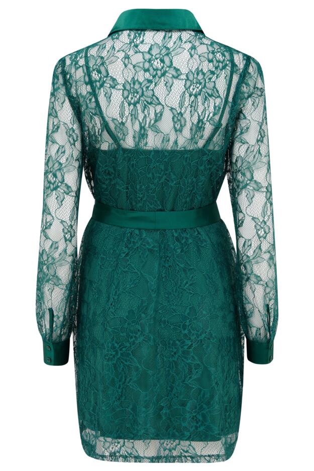 Clara Fuller Bust Long Sleeve Lace Shirt Dress