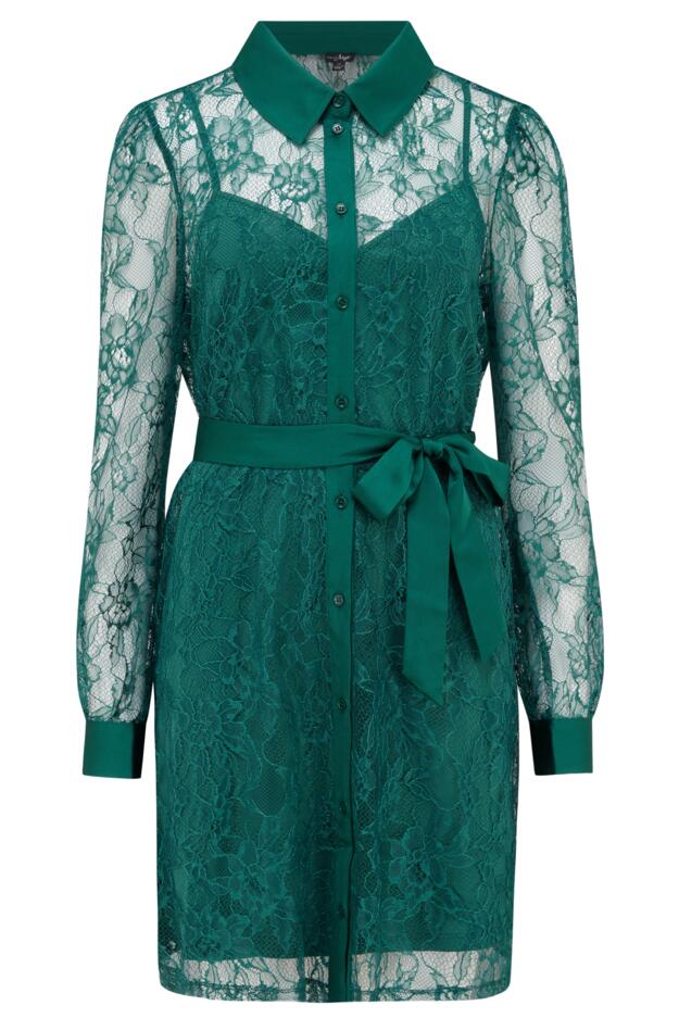 Clara Fuller Bust Long Sleeve Lace Shirt Dress