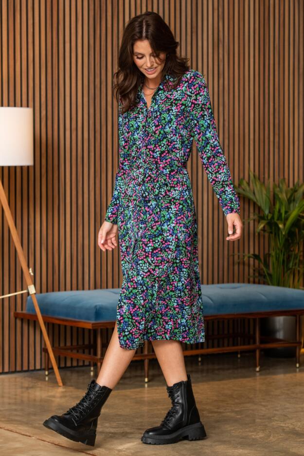 Bailey Slinky Jersey Midi Shirt Dress