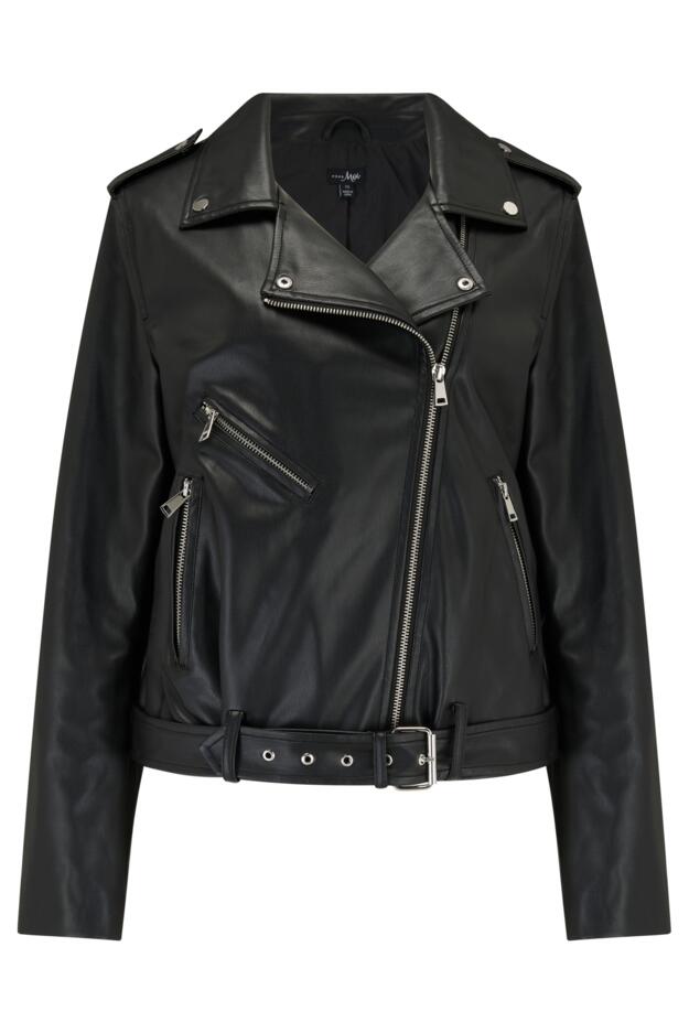 Michelle Faux Leather Biker Jacket