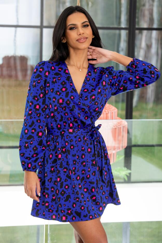 Millie Faux Wrap Woven Satin Dress 