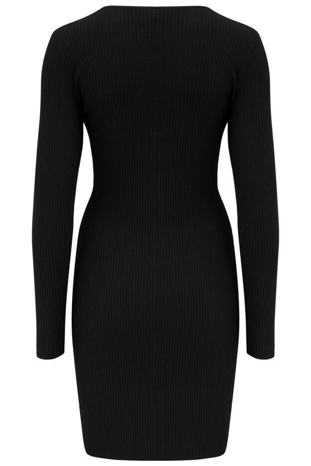 Layla Rib Knit V-Neck Bodycon Mini Dress