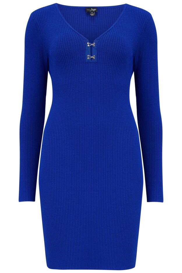 Layla Rib Knit V-Neck Bodycon Mini Dress