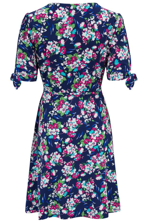 Bella Fuller Bust Slinky Stretch Tie Sleeve Tea Dress
