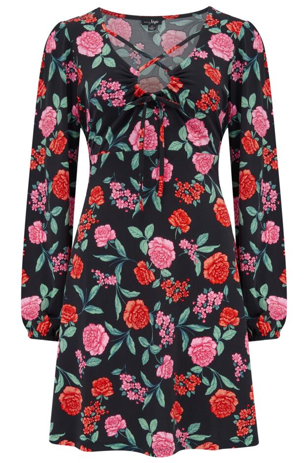 Bianca Cut Out Detail Slinky Stretch Dress