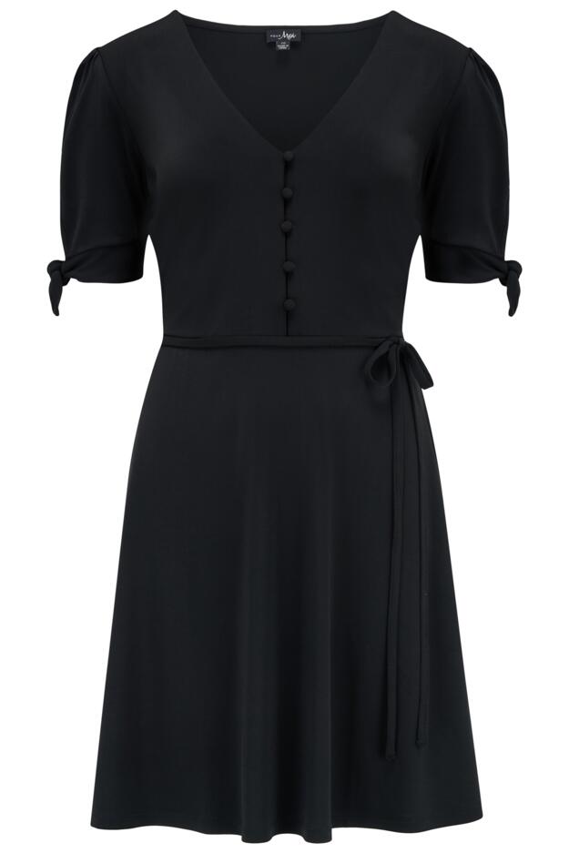 Bella Fuller Bust Slinky Stretch Tie Sleeve Tea Dress