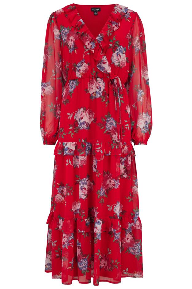 Lily Fuller Bust Chiffon Frill Midaxi Dress
