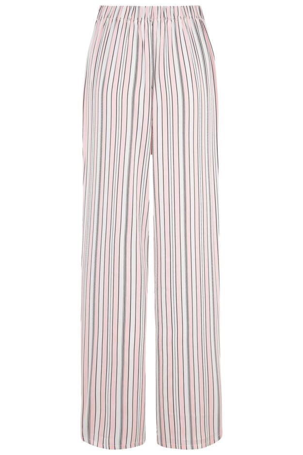 Satin Stripe Print Revere Collar Trouser PJ Set