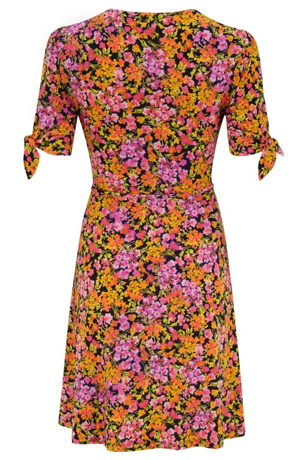 Bella Fuller Bust Slinky Stretch Tie Sleeve Tea Dress