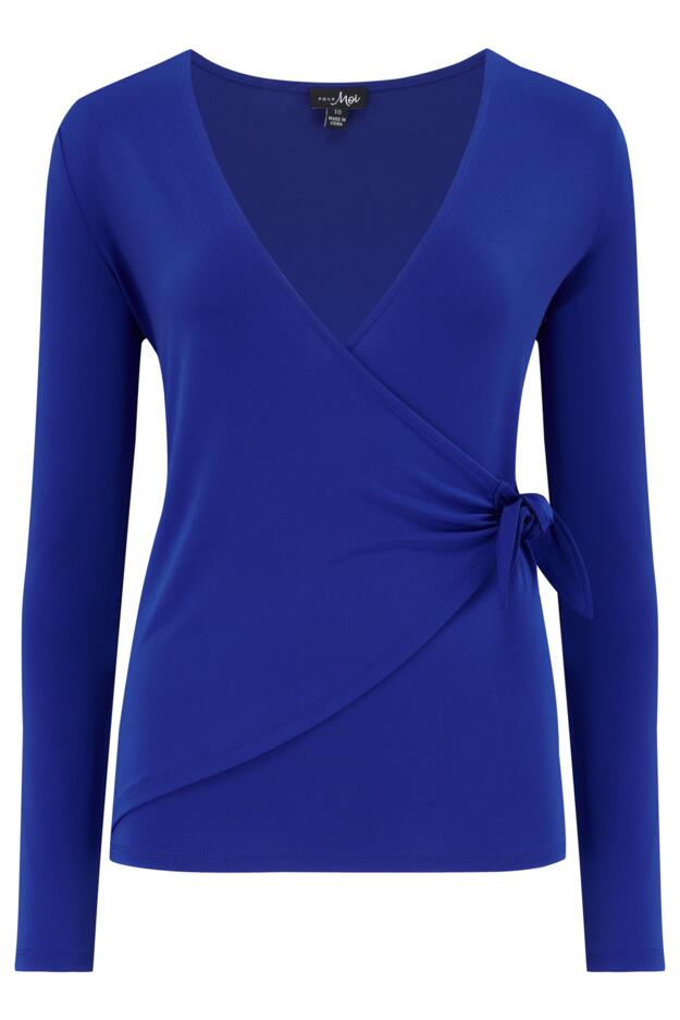 Bryony Fuller Bust Slinky Jersey Long Sleeve Wrap Top