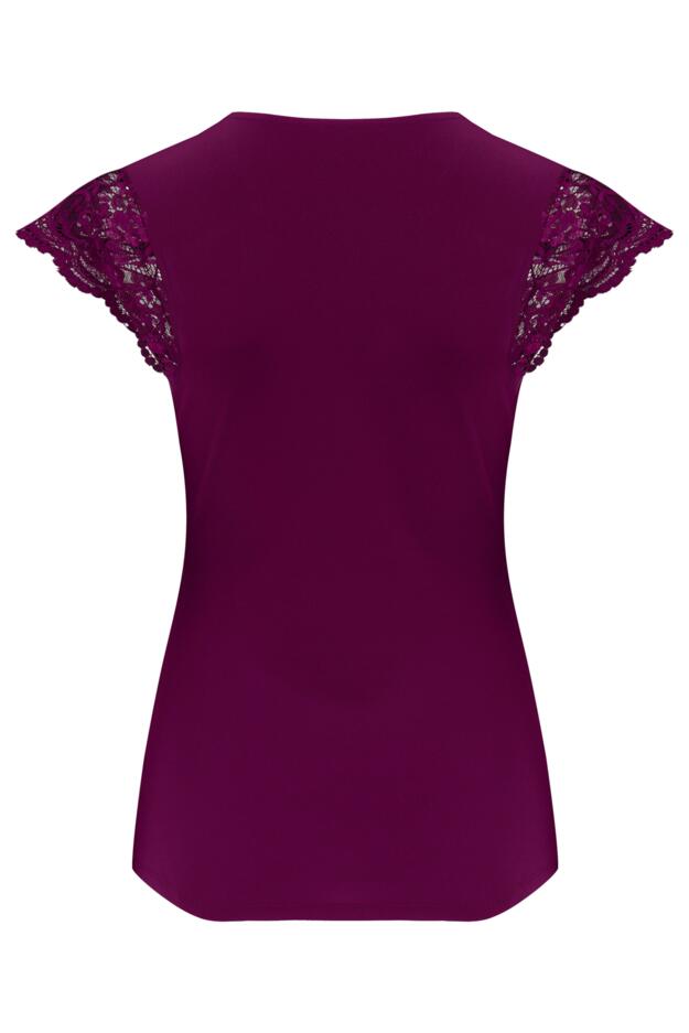 Julie Fuller Bust Slinky Jersey Lace Trim Wrap Top
