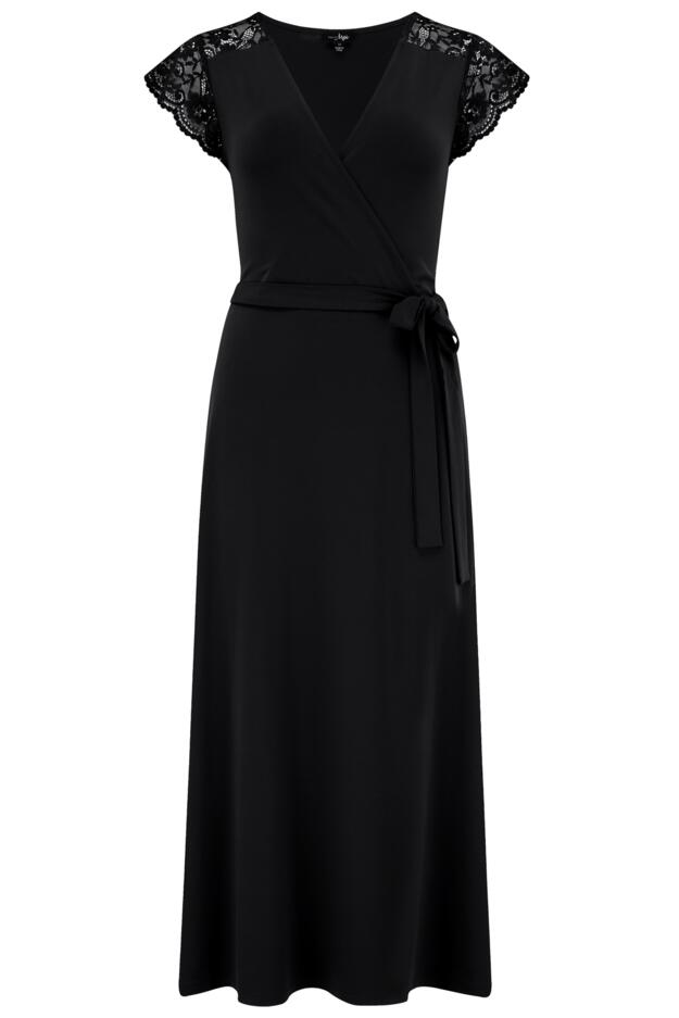 Julie Fuller Bust Slinky Jersey Lace Trim Midi Dress
