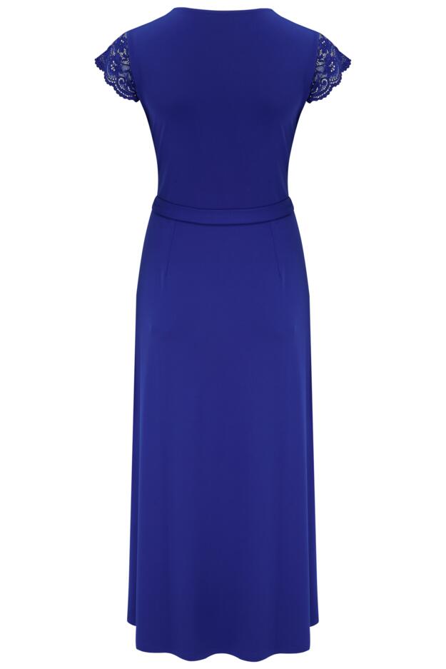 Julie Fuller Bust Slinky Jersey Lace Trim Midi Dress
