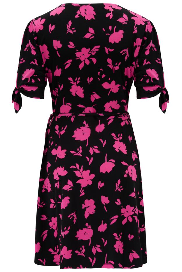 Bella Fuller Bust Slinky Stretch Tie Sleeve Tea Dress