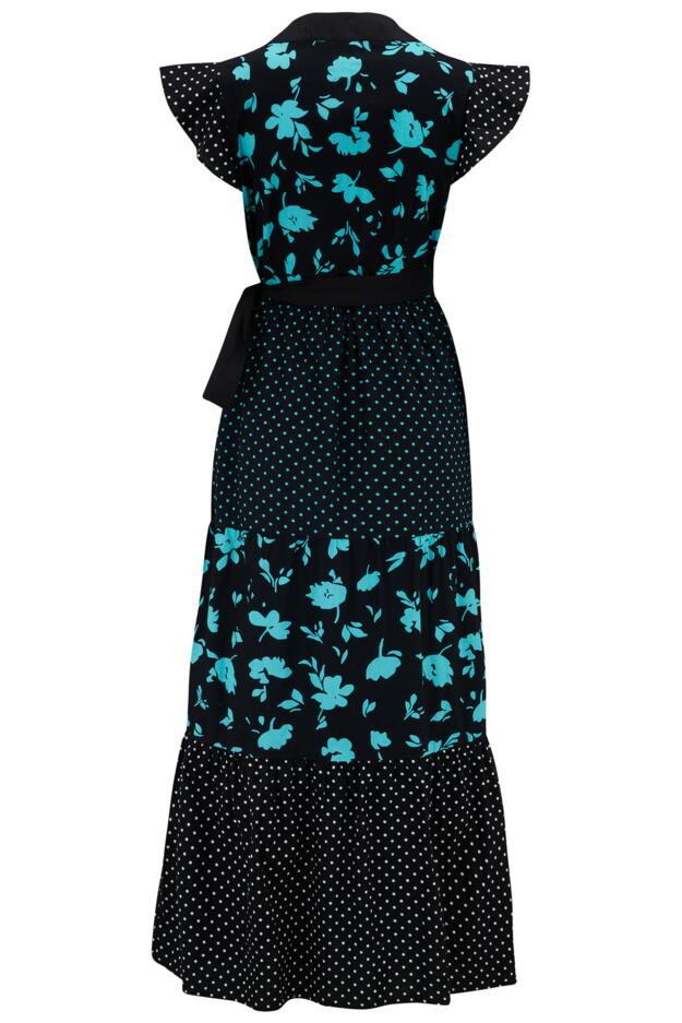 Esme Cotton Poplin Fluted Sleeve Wrap Maxi Dress