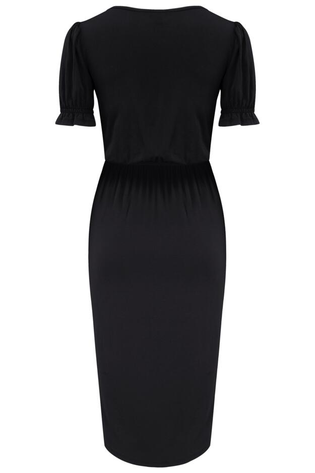 Jenny Fuller Bust Puff Sleeve Jersey Midi Dress