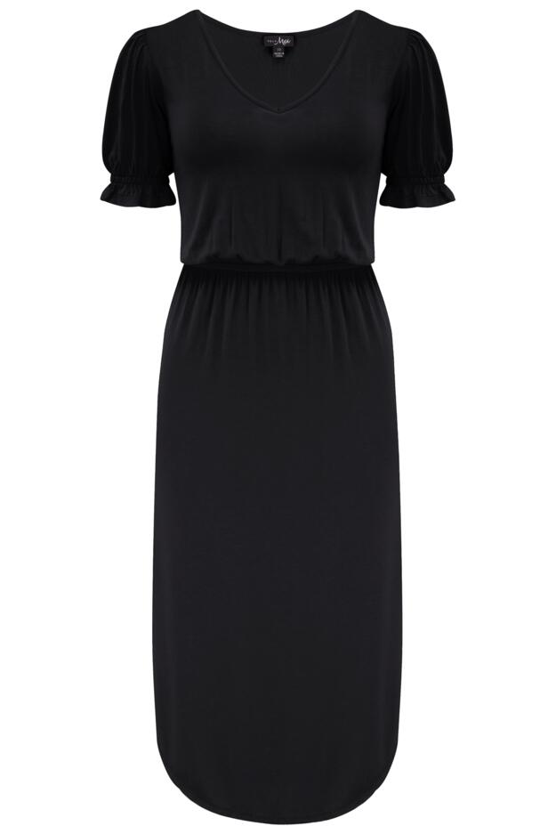 Jenny Fuller Bust Puff Sleeve Jersey Midi Dress